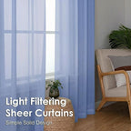 Sheer Curtains 84 Inches Long 2 Panels Set, Light Filtering Transparent - Image 7