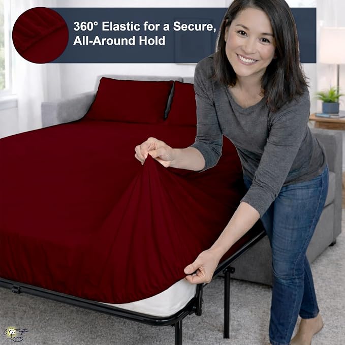 Cottington Lane Sleeper Sofa Sheets Queen Size, 4 Piece Premium Quality 100% - Image 4
