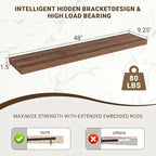 Acovy 48 Inch Floating Shelves, Wooden Shelves - Image 3