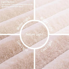 Creamy White Rabbit Striped Plush Rug 5'x8', Fluffy Faux Fur Shaggy Area Rug - Image 6