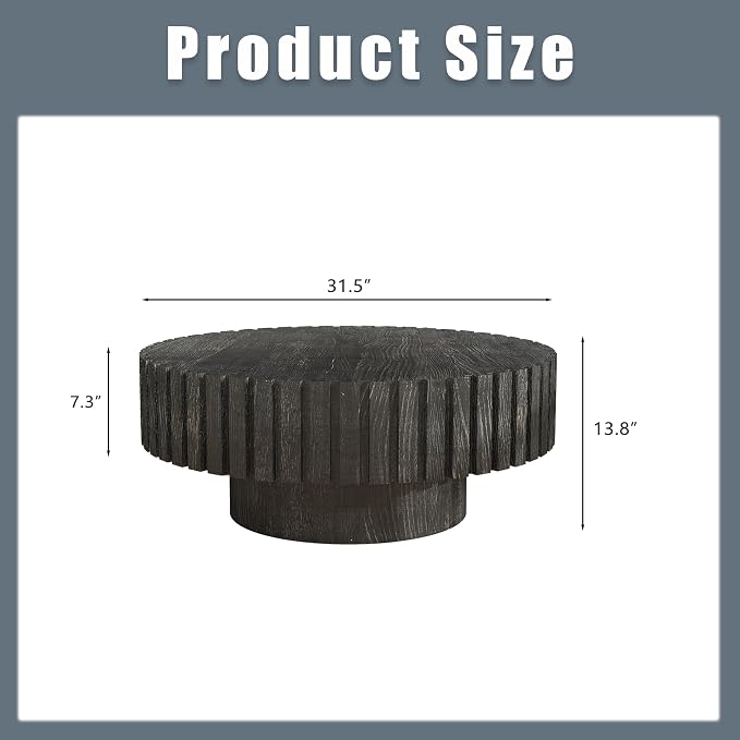 Modern Circular Coffee Table 31 in, Space-Saving Round Center Table - Image 2