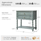 HULALA HOME Farmhouse Storage End Table Set of 2 - Image 2