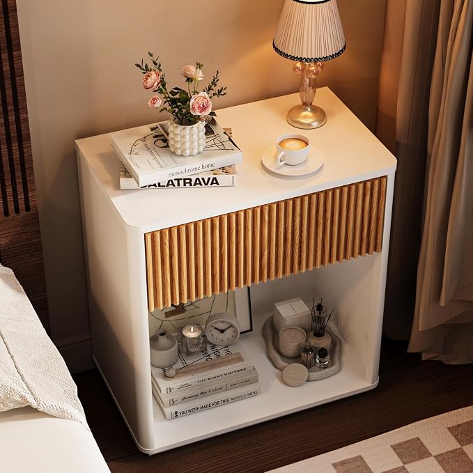 Modern Fluted Nightstand Set of 2 - Image 4
