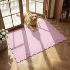 GarveeHome Scalloped Entryway Rug 2x3 Pink Washable Front Door Entry Rug | by GarveeHome