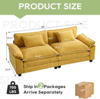 Oprisen 86" Modular Sectional Sofa, Comfy Cloud Couch Sectional Sofa, Chenille - Image 2