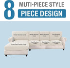 H.VERSAILTEX Sectional Couch Covers 8 Pieces Stretch Sofa Covers - Image 2