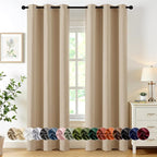 MIULEE Blackout Curtains for Bedroom 2 Panel 40x84 Inch Long Biscotti Beige | by MIULEE
