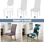 BIETYONE Stretch Dining Chair Covers Set of 8, Soft Removable Washable Kitchen - Image 4