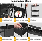 SPACELEAD Slim Storage Cart 4 Tier, Bathroom Organizer Rolling Utility - Image 5
