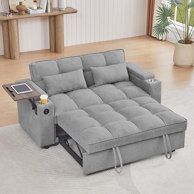 hansones 65'' 3-in-1 Folding Convertible Sofa Bed, Queen Size Pullout Sofa - Image 4