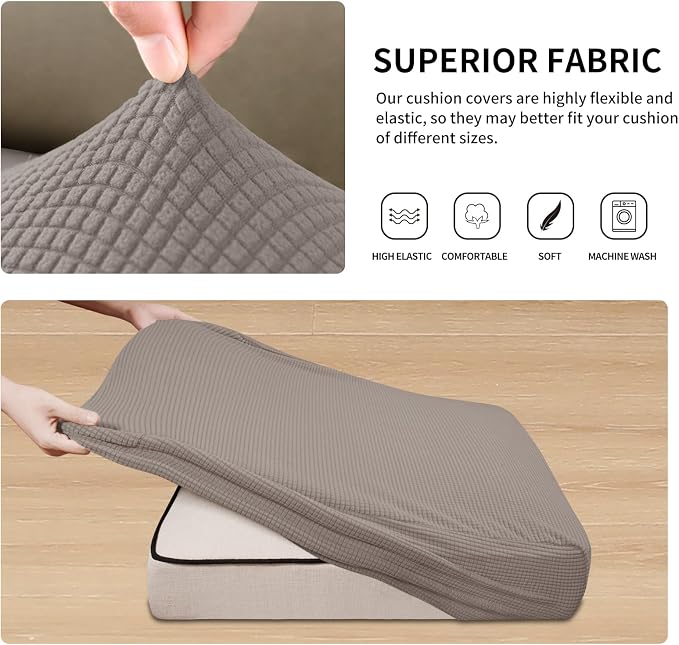 Easy-Going Stretch 2 Pieces Loveseat Couch Cushion Cover - Image 5