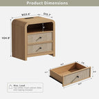 Oak&Sparrow Rattan Nightstand, 23.6'' Rattan End Table - Image 2