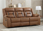EBELLO Faux Leather Manual Reclining Sofa, 3 Seat Recliner Sofa Chair, Couch - Image 6