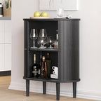 WERMO 28'' Fluted Black Bar Cabinet - Image 8