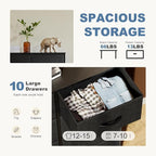 DUMOS Dresser for Bedroom, 10 Storage Drawers, Wide Fabric Closet Chests - Image 4