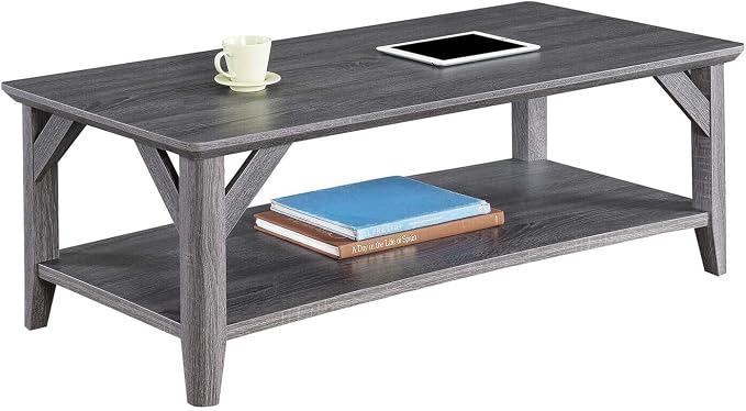 HomeStock Asian Aesthetics Coffee Table, Rustic Style, 2 Spacious Shelves - Image 3