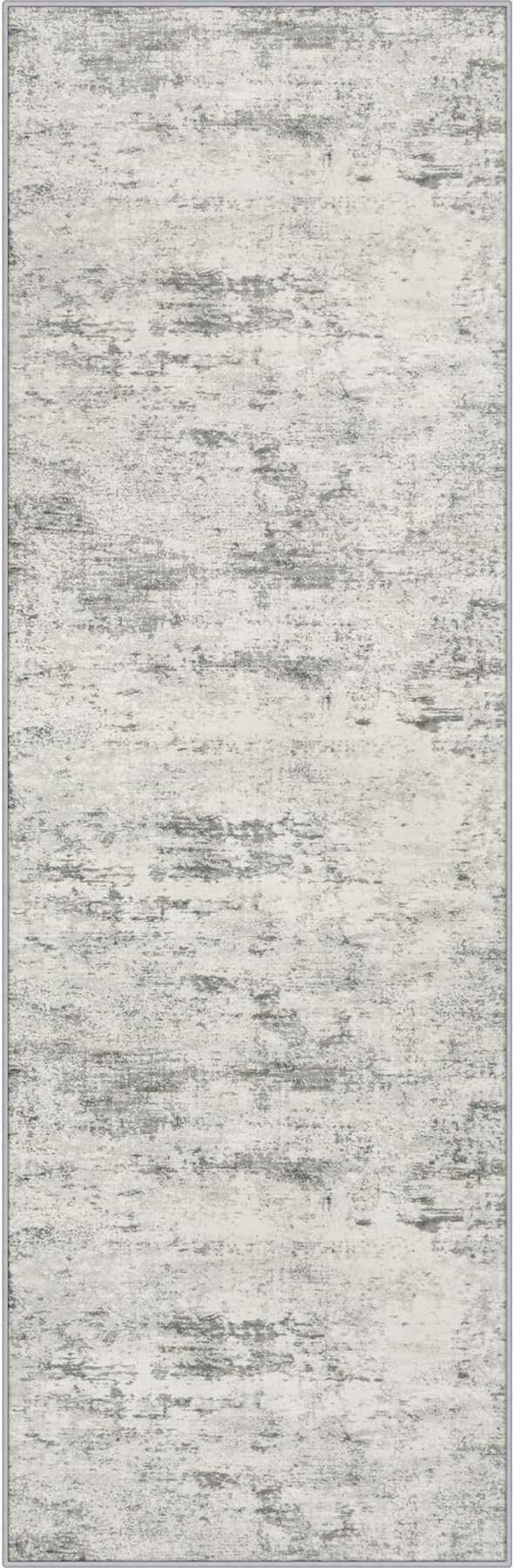 3x8 Washable Runner Rug：Modern Abstract Kitchen Soft Carpet Gray | by FXRHLP