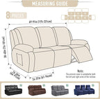 TAOCOCO Recliner Sofa Covers 8-Pieces Stretch Large Couch Covers - Image 6