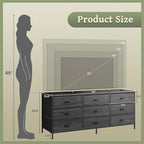 Huuger Long Dresser for Bedroom, 55 Inch TV Stand for 55, 60 Inch TV, - Image 3