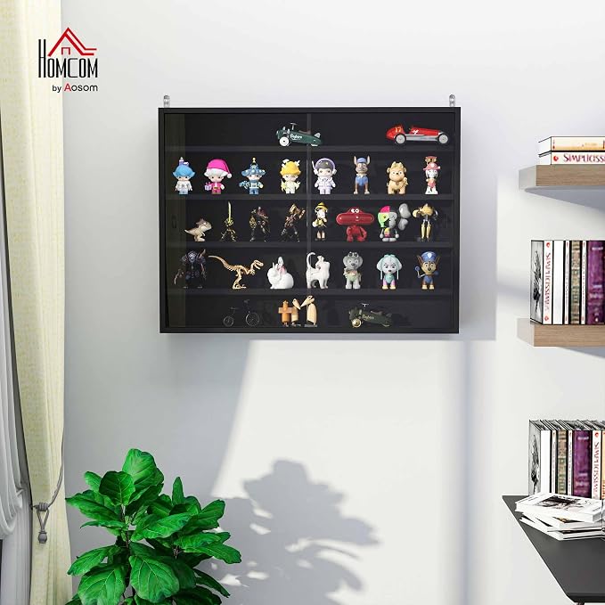 HOMCOM 5-Tier Display Cabinet, Glass Door Cabinet - Image 2