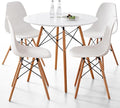 5-Piece Round Dining Table Set, Small 31.5" Kitchen Table Chairs Set of 4 Space by LECAFURHL