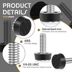 Hotop 1/4-20 UNC Thread Adjustable Furniture Levelers Screw in Galvanized Steel - Image 3