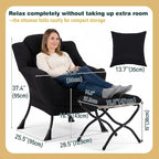 Lazy Chair with Ottoman, Large Accent Chair with Ottoman and a Throw Pillow - Image 2