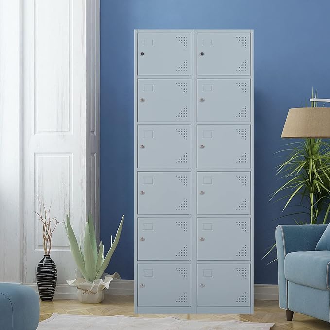 Metal Locker with 6 Doors, Lockable Locker Cabinet - Image 2