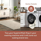 nuLOOM Kai Beige Striped Washable Area Rug - Image 3