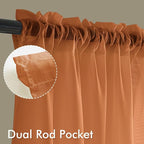 MIULEE Fall Orange Sheer Curtains 84 Inches Long 4 Panels 42 x 84 Inches | - Image 3