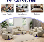 Power Recliner Sofa Set, Leather Reclining Couch & Chair Set, Living Room - Image 8