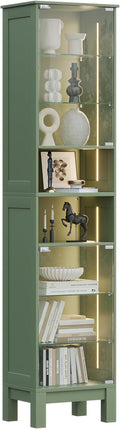 Glass Display Cabinet, 8-Tier Curio Cabinets by ZKIODV