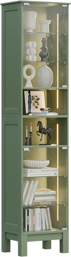 Glass Display Cabinet, 8-Tier Curio Cabinets by ZKIODV