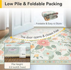 RELEANY Floral Washable 6x9 Area Rugs Beige/Green | Flower Carpet Print Boho - Image 5