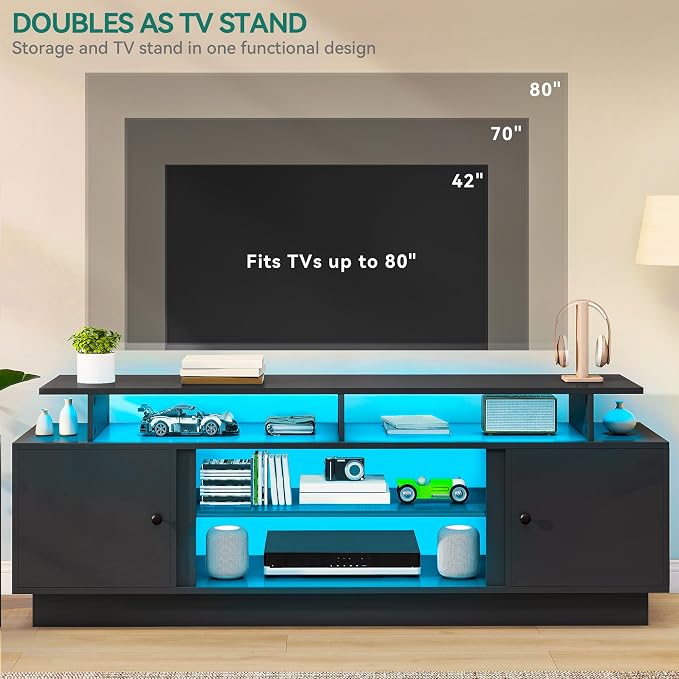 YITAHOME Modern TV Stand for 80 inch TVs, Entertainment Center - Image 3