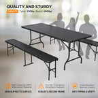 VINGLI Picnic Table Set with 2 Benches, 6 Feet Camping Table Chair Set - Image 4