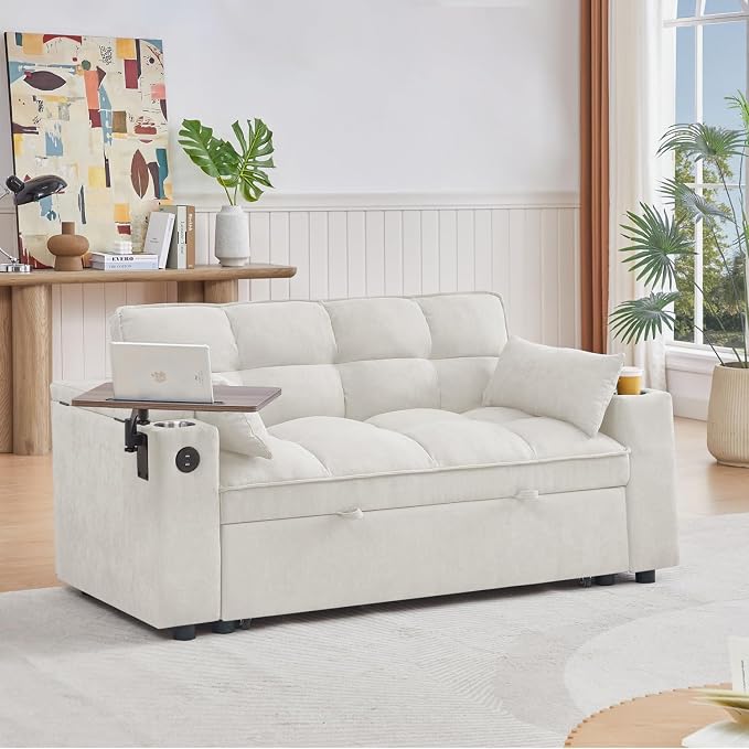oaaktu 65''Convertible Sleeper Sofa Bed, 3-in-1 Pull Out Couch Bed - Image 4