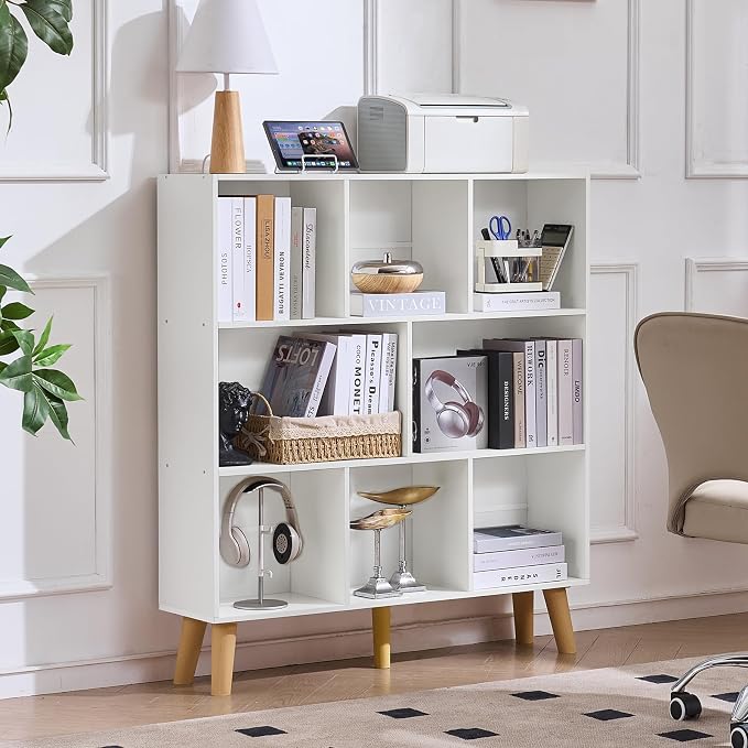 LEYAOYAO 8 Cube Bookshelf, 3 Tier Bookcase by LEYAOYAO-Findtheshiningpointofyourideallife%EF%BC%81