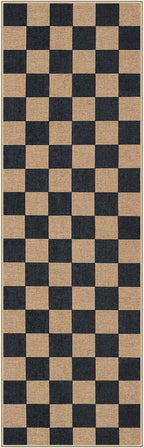 Lahome Checkered Easy Jute Kitchen Runner Rug, 2x8 Outdoor Rugs Washable | Non - Image 9