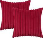 decorUhome Fall Faux Fur Throw Pillow Covers 22x22 Set of 2 Red | Decorative - Image 9