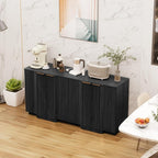 Brafab Buffet Cabinet, Wood Fluted Credenza - Image 7