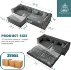 90.6'' Velvet Folding Floor Sofa Bed - Image 2