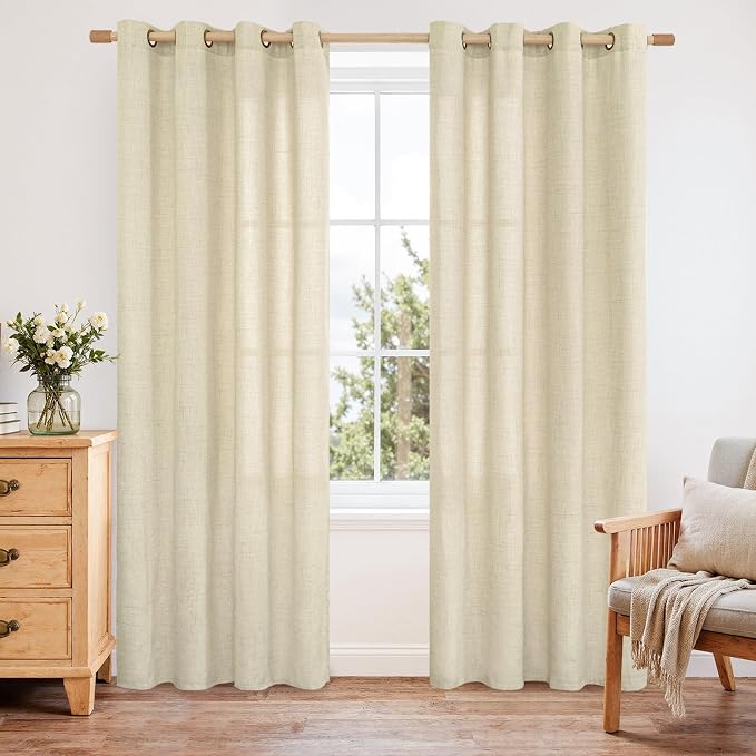YoungsTex Linen Curtains 80 Inch Length by YoungsTex