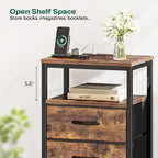 Huuger Night Stand with Charging Station, 4 Drawer Dresser - Image 7