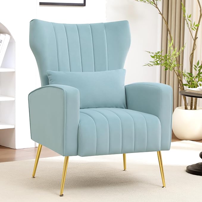 Modern Accent Chair Upholstered Living Room Chair, High Back Arm Chair by YUUIJOAA