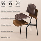 REONEY Dining Chairs Set of 4, Mid-Century Modern Upholstered PU Leather Chairs - Image 6