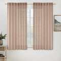 MIULEE Natural Beige Linen Curtains 52x63 Inch Long by MIULEE