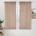 MIULEE Natural Beige Linen Curtains 52x45 Inch Long by MIULEE