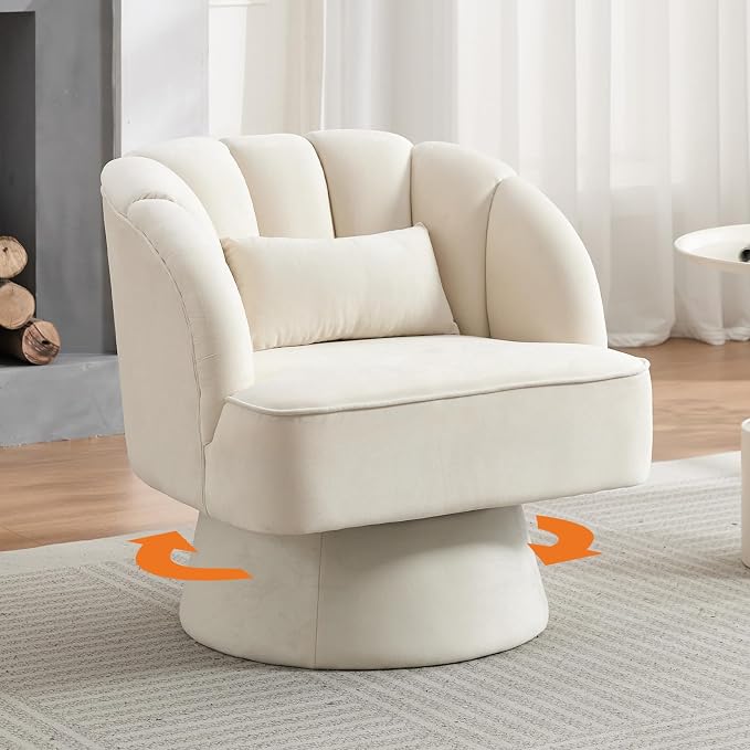 Garvee Ultra-Plush Swivel Accent Chair, 360° Barrel Lounge Chair - Image 8