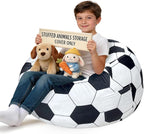 Lukeight Soccer Stuffed Animals Storage Bean Bag Chair Cover by Lukeight